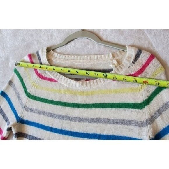 VTG Aeropostale Medium Y2K Sweater Angora rabbit hair bl colorful Rainbow - Picture 5 of 11